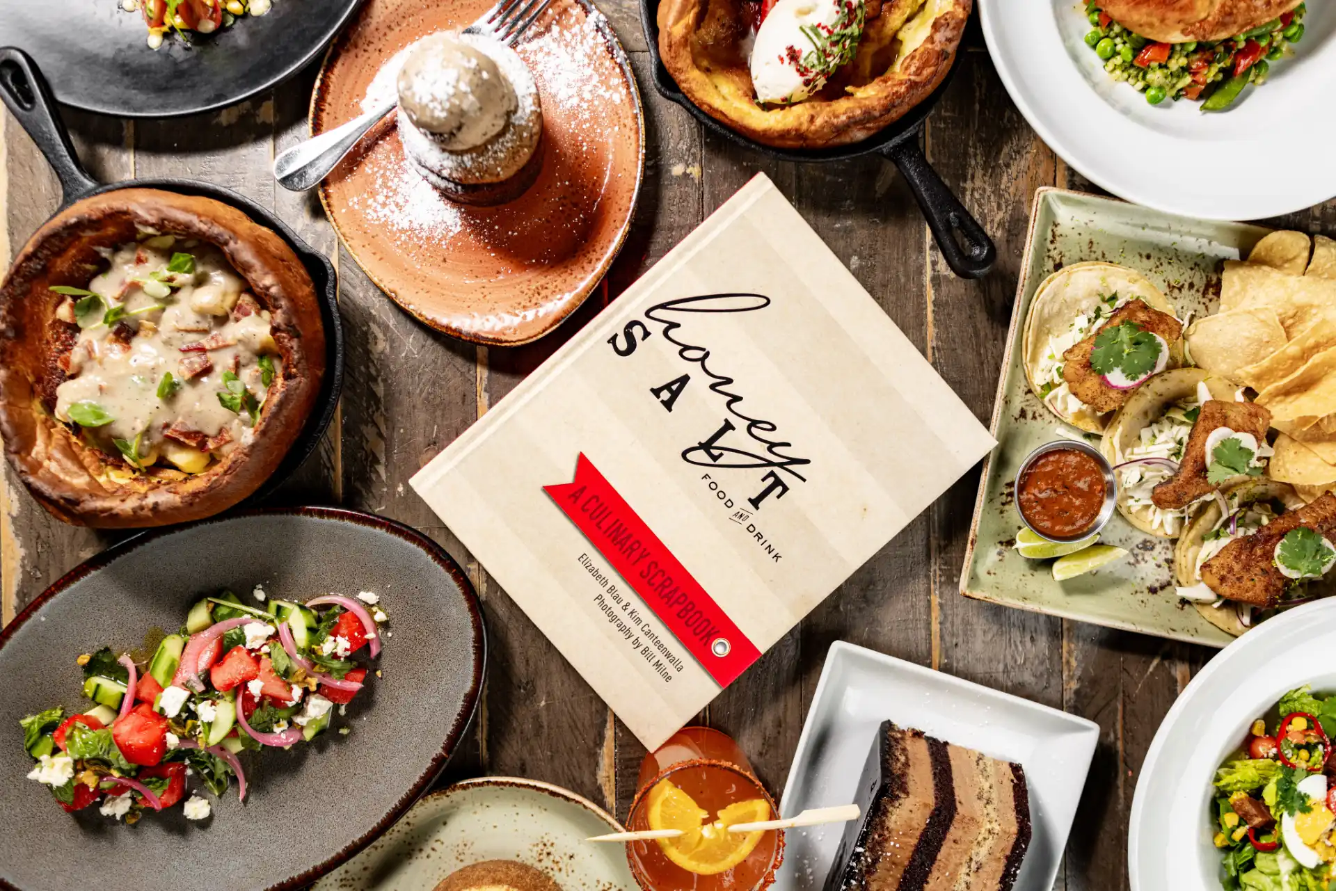 Overhead image of the Honey Salt cookbook, A Restaurant in Summerlin Las Vegas