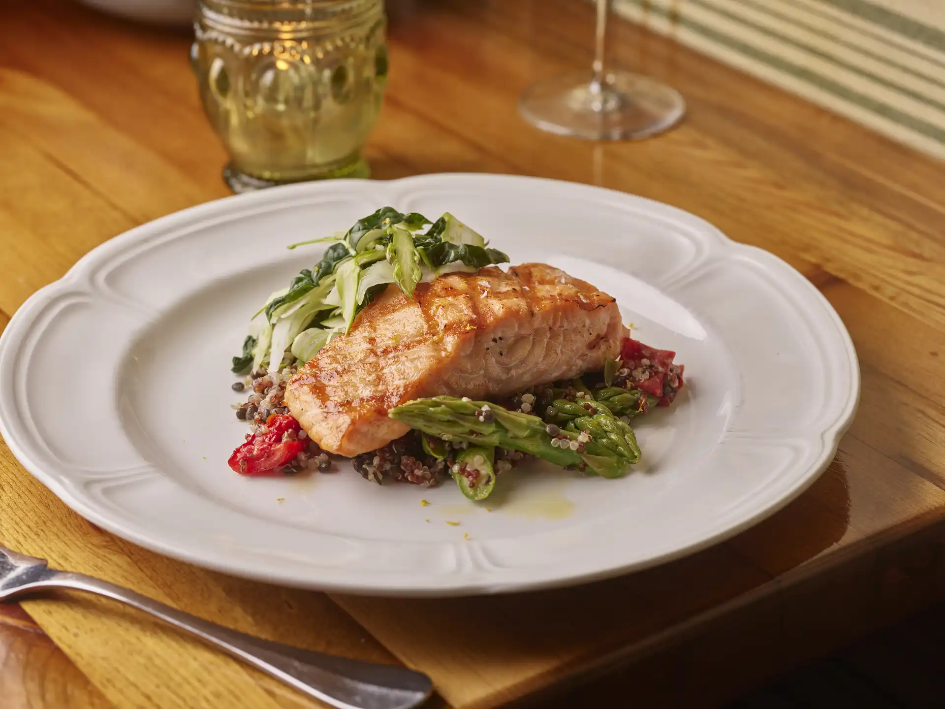 A Salmon Dish at Honey Salt Restaurant, In Summerlin Las Vegas