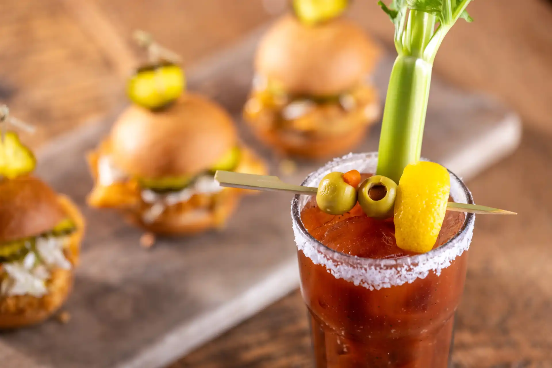A bloody caesar cocktail at Honey Salt in Summerlin Las Vegas