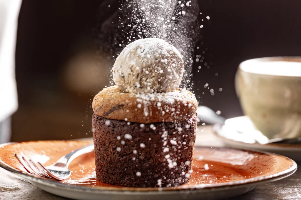 The Brookie dessert, chocolate chip cookie meets fudge brownie, salted caramel chunk ice cream from Honey Salt Restaurant.