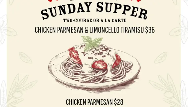 Honey Salt restaurant in Las Vegas offers a Family Sunday Supper special featuring chicken parmesan and limoncello tiramisu