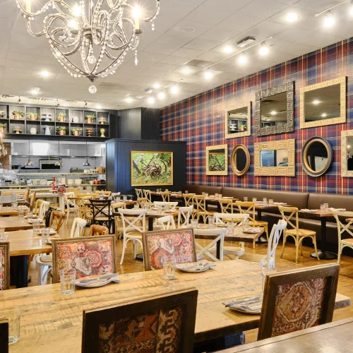 A restaurant dining area at Honey Salt, a farm to table restaurant in Downtown Summerlin, Las Vegas